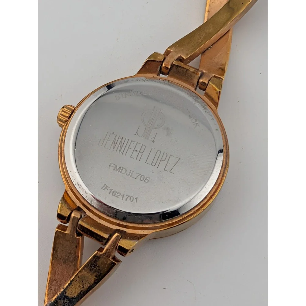 Jennifer Lopez Watch Womens 32mm Two Tone Pave Bezel 6.75